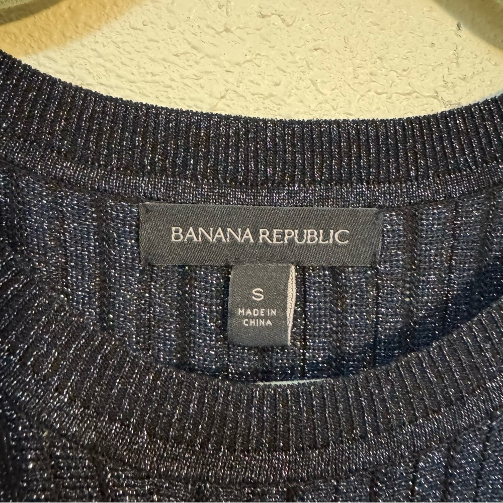 Banana Republic Lustro Metallic Sweater Dress in Navy - Picture 6 of 7